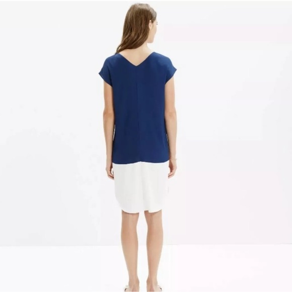 MADEWELL COLOR BLOCK Tunic Dress Blue and White Color Block - Picture 2 of 7